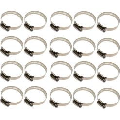 20 Pieces Pipe Clamp, Adjustable Pipe Clamp 100, 304 Stainless Steel Hose Clamp, Metal Hose Clamp, for Pipe, Home Gas, Family Water Pipe, Cable, 120mm