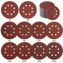80 Pieces Sanding Discs for Eccentric Sander P40 to P2000 8 Hole, 125mm