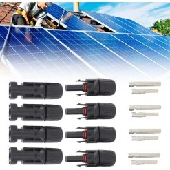 Solar Connector, mc4 Connector, PV Connector, Solar Photovoltaic Connector, Male Female Solar Panel Cable Connectors, Waterproof Seal, 4 Pairs