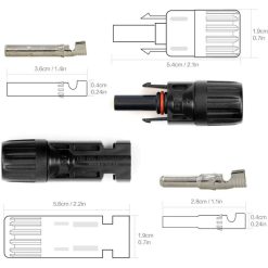 Alternative view of Solar Connector, mc4 Connector, PV Connector, Solar Photovoltaic Connector, Male Female Solar Panel Cable Connectors, Waterproof Seal, 4 Pairs