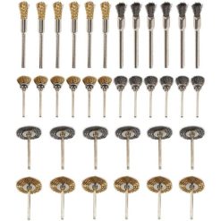 36 Pieces Brass Polishing Brush Metallic Set for Drill Tools Stainless Steel Wire Metal Drilling Rotary Brushes