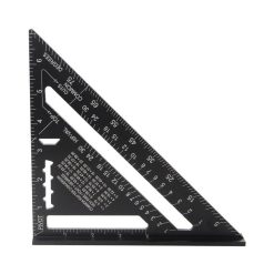 Metric System Metal Aluminum Ruler Square Ruler Guide Protractor Angle 45 90 Degrees Carpenter Tools Tracing Tool Wood Carpentry Guide, 180 mm