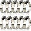 10 Pieces Hose Clamp, Adjustable Hose Clamp 27, 304 Stainless Steel Hose Clamp, 51 mm