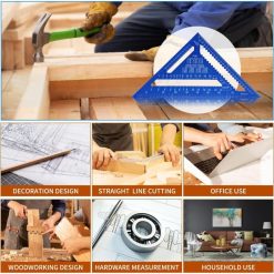 Alternative view of Multi Function Carpenter Square Metal Aluminum Ruler Protractor Guide, 180mm
