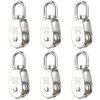 6 Pack M25 Lifting Pulley Loading 150kg, Heavy Duty 304 Stainless Steel Swivel Lifting Rope Pulley Block