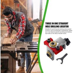 Alternative view of Woodworking Drilling Locator, Round Dowel Connector, 1 Drill Guide, Hole Opening Jig Positioner for Woodworking, 3 Inch