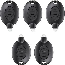 5 Pack LED Keychain Flashlight Mini LED Keychain Light 12 Lumen Portable Ultra Bright Battery Powered Key Ring Torch for Outdoor Camping Hiking and Emergency Lighting, Black Shell