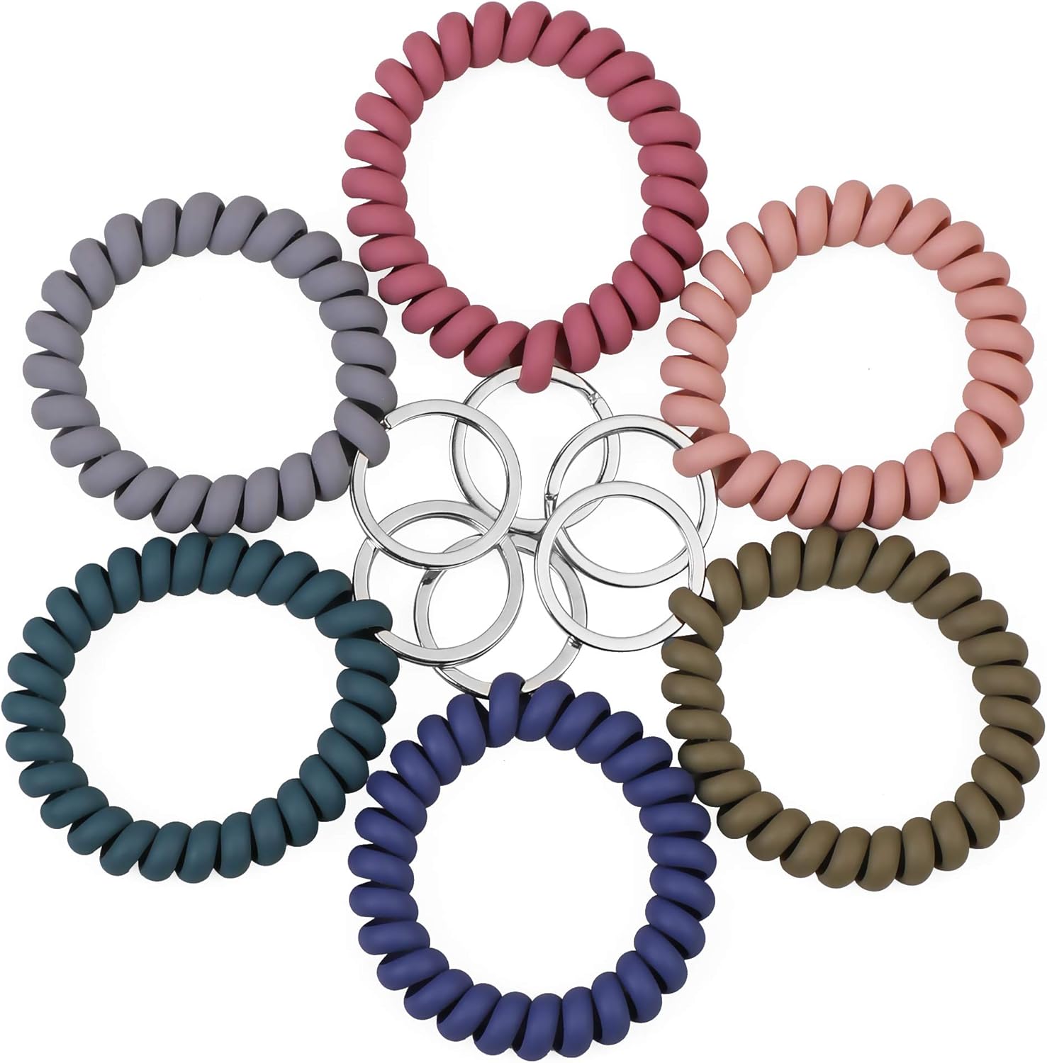 Stretchable Wristband Keychain 6-Pack with Metal Key Ring 2 Stretchable Wristband Keychain 6-Pack with Metal Key Ring - Image 2