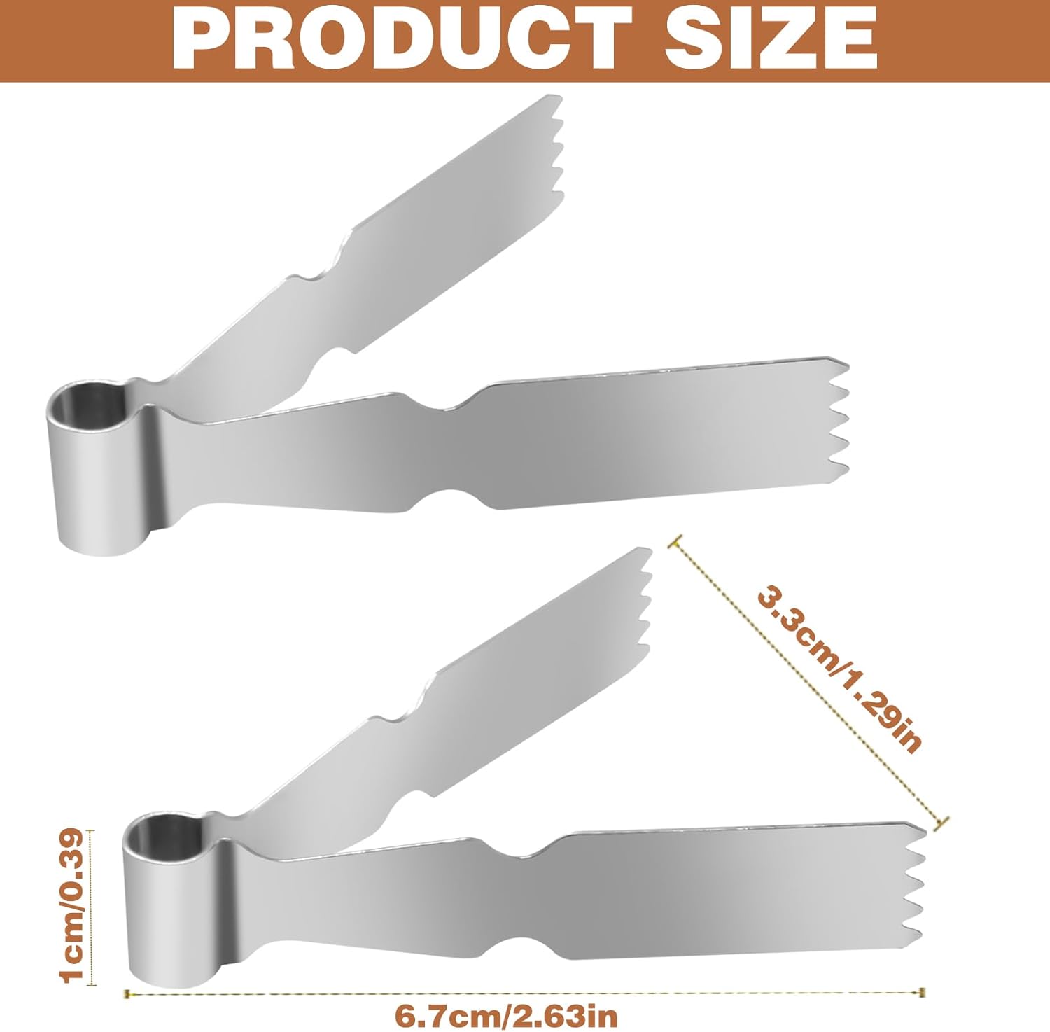 Maamoul Pastry Tongs Twin Pack Stainless Steel 2 Maamoul Pastry Tongs Twin Pack Stainless Steel - Image 2