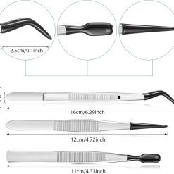 Tweezers set with rubber tips - straight, flat and bent 8 V1258 DP02 A 2128 202604040505 02