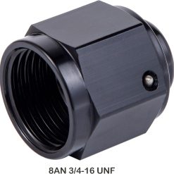 Alternative view of 8AN Female Flare Cap Block Off Fitting – Aluminium 2 Pack