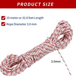 Alternative view of Pull Rope for Small Engine, 3.0mm 10-Meter Lawn Mower Pull Cord with Starter Handles, Recoil Starter Rope Fit for Stihl, Husqvarna, Poulan - Ideal for Chainsaws, Trimmers and Brush Cutters