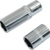 1/4" drive 12mm deep socket, 6-point, Cr-V, 2-piece set