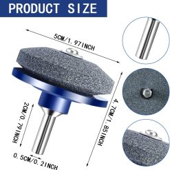 Alternative view of Lawnmower Blade Sharpener 4 Pack Rotary Lawn Mower Sharpener with Steel Backing, Universal Garden Tool Blade Sharpener for Power Drill Hand Drill