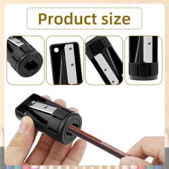 4 Pack Carpenter Pencil Sharpener, Manual Contractor Pencil Sharpener, Portable Woodworking Pencil Sharpeners Cutter Shaver Narrow Sharpening Tool for Woodworking Tool Black