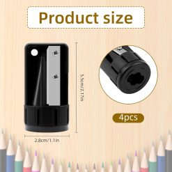 Alternative view of 4 Pack Carpenter Pencil Sharpener, Manual Contractor Pencil Sharpener, Portable Woodworking Pencil Sharpeners Cutter Shaver Narrow Sharpening Tool for Woodworking Tool Black