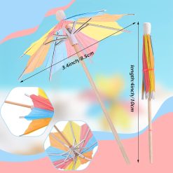 Alternative view of Drink Umbrellas Tropical Paper Cocktail Picks Bamboo Toothpicks 40 Pack