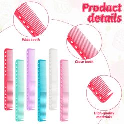 Alternative view of 6 Pcs Barber Comb 7" Carbon Hair Cutting Combs Styling Anti Static and Heat Resistant Fine Tooth Comb All Purpose Professional Clipper Combs for Man and Woman Hairdressing Pack for Salon and Home