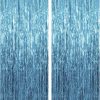 Blue Tinsel Fringe Backdrop Curtain 2 Pack