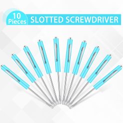 Alternative view of 10 Pieces Pocket Screwdriver Mini Tops and Pocket Clips Magnetic Slotted Small Screw Driver with a Single Blade Head for Mechanical, Electrician(Light Blue)