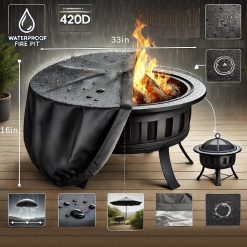 Alternative view of Round fire pit cover 22-34 inch heavy duty