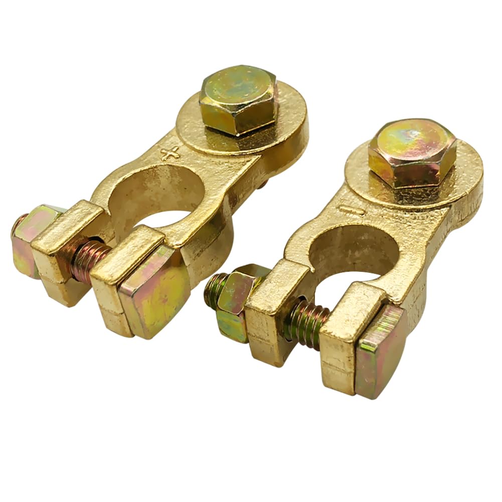 Brass Battery Terminal Clamps Top Post Connector Set 1 Brass Battery Terminal Clamps Top Post Connector Set