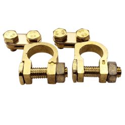 Brass battery terminal ends, top post connectors 1 pair