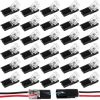 60pcs Quick Clip Double Wire Connector, Low-Voltage Plug-in Wire Connectors with Locking Buckle, 2 Pin Quick Clip Fasteners Snap on Blocks for 18-22AWG Cable DIY Crafts LED Strips- Black