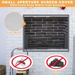 Alternative view of Fireplace Screen Mesh Cover 39x32 Magnetic Pet Proof