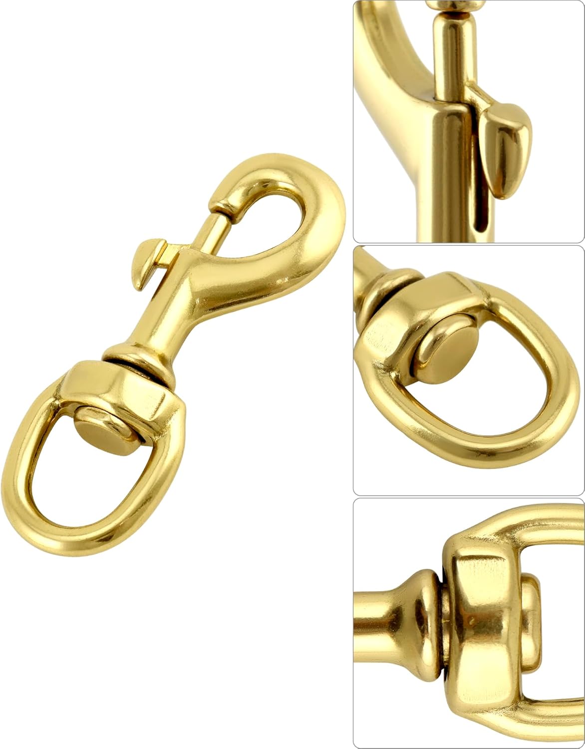 Flag Clip Swivel Spring Hook 4 Pack Heavy Duty Brass 5 Flag Clip Swivel Spring Hook 4 Pack Heavy Duty Brass - Image 5
