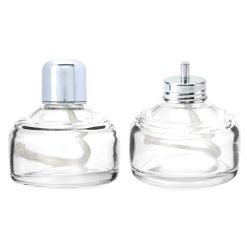 Alternative view of Alcohol Lamp, 2 Pack 120ml Glass Laboratory Alcohol Burner Lamp, Lab Equipment Heating Bottle with Cotton Wick and Metal Cap, for Science Experiments, Fuel Not Included
