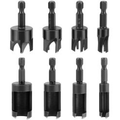 Wood Plug Cutter Set 8 Piece with 1/4" Hex Shank
