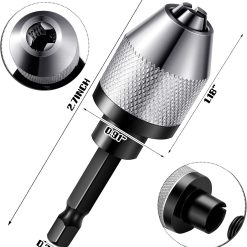 Alternative view of Keyless Drill Chuck Adapter 1/4 Inch Hex Shank (2 Pieces)