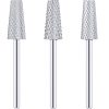Tapered Barrel Carbide Nail Drill Bit Set, 3 Sizes