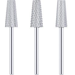 Tapered Barrel Carbide Nail Drill Bit Set, 3 Sizes