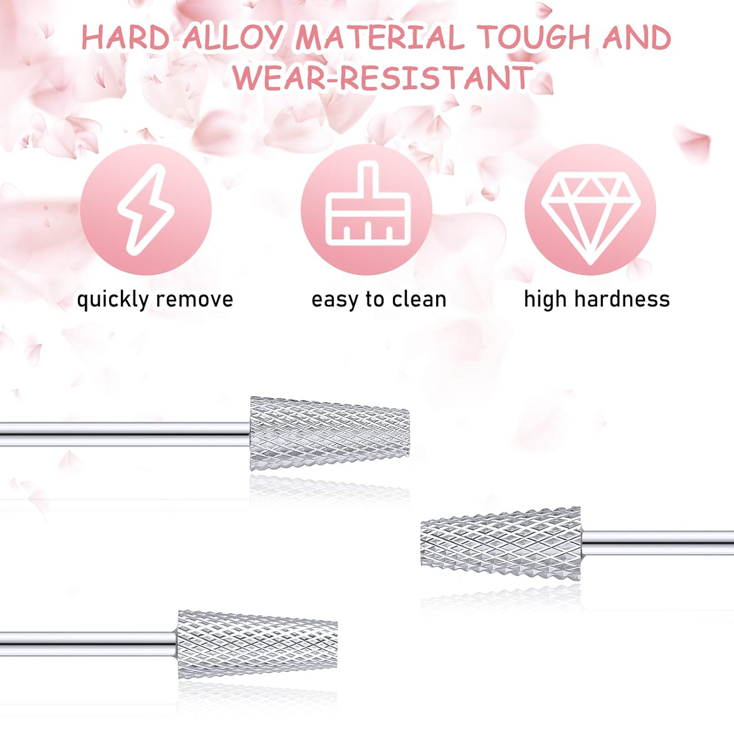 Tapered Barrel Carbide Nail Drill Bit Set, 3 Sizes 2 Tapered Barrel Carbide Nail Drill Bit Set, 3 Sizes - Image 2