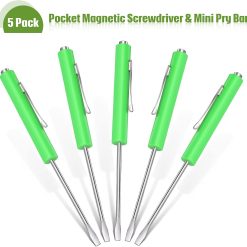 Magnetic Mini Pocket Screwdriver Set, 5 Pieces Green 10 V1258 DP02 B 3358 202604040520 03