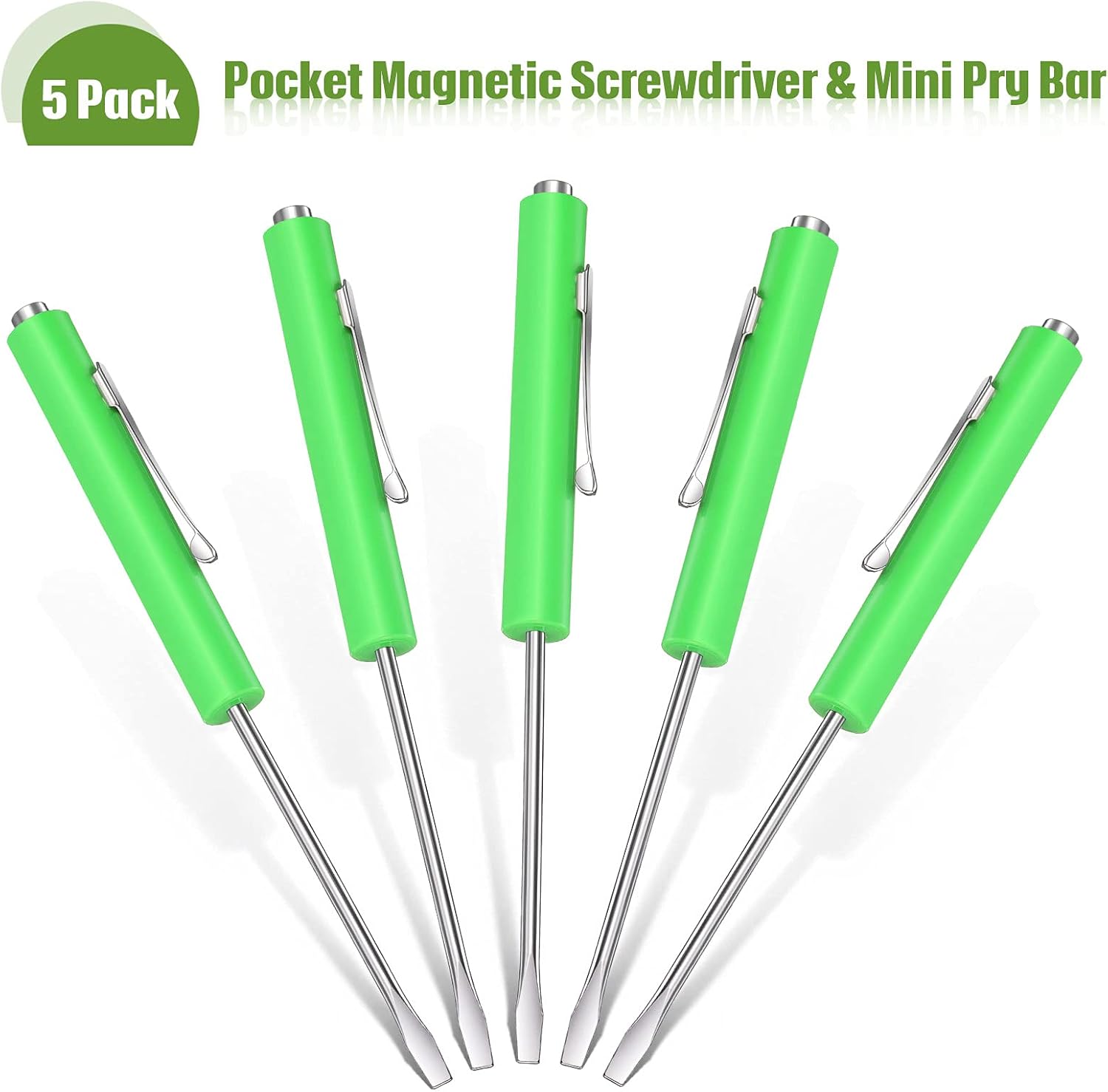 Magnetic Mini Pocket Screwdriver Set, 5 Pieces Green 4 Magnetic Mini Pocket Screwdriver Set, 5 Pieces Green - Image 4