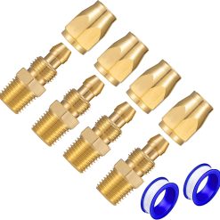 Solid Brass Hose Fitting 1/4-Inch Barb x NPT, 4 Pack