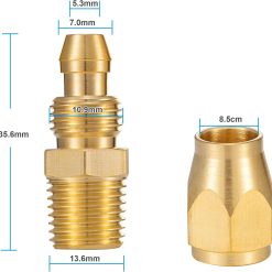 Alternative view of Solid Brass Hose Fitting 1/4-Inch Barb x NPT, 4 Pack