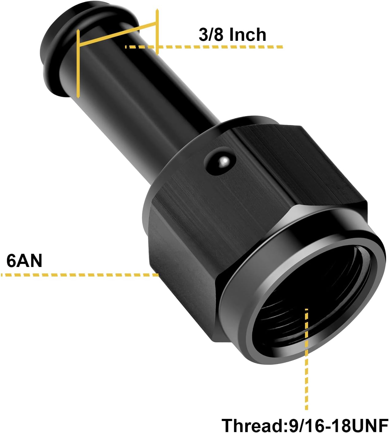 6AN Female to 3/8 Barb Fitting Adapter - 2 Pack 2 6AN Female to 3/8 Barb Fitting Adapter - 2 Pack - Image 2