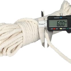 Alternative view of Cotton Rope 6mm x 20m White 4-Ply Macrame Cord