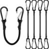 4-Pack Bungee Cords with Carabiners 12 inches Black