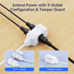 Alternative view of 2-Pack 16 AWG 2 Prong Extension Cord 6 ft White