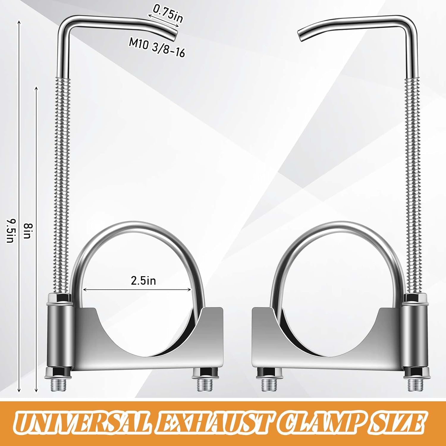 2.5 inch universal exhaust clamp with hanger 2 2.5 inch universal exhaust clamp with hanger - Image 2