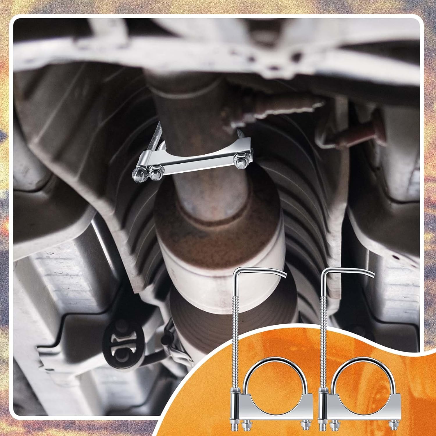 2.5 inch universal exhaust clamp with hanger 4 2.5 inch universal exhaust clamp with hanger - Image 4