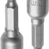 Magnetic Nut Driver Bit 7mm 1/4 Hex Socket Adapter 2-piece