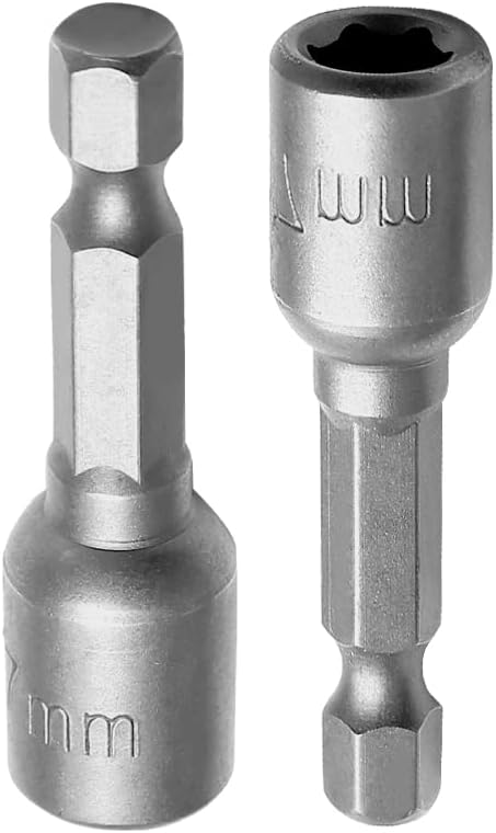 Magnetic Nut Driver Bit 7mm 1/4 Hex Socket Adapter 2-piece 1 Magnetic Nut Driver Bit 7mm 1/4 Hex Socket Adapter 2-piece