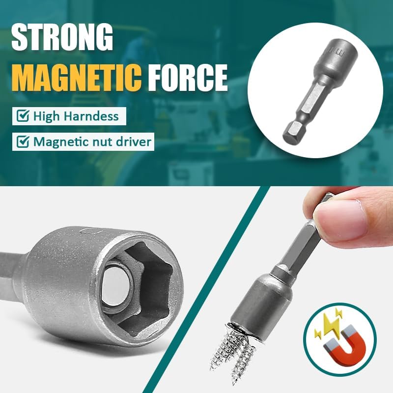 Magnetic Nut Driver Bit 7mm 1/4 Hex Socket Adapter 2-piece 5 Magnetic Nut Driver Bit 7mm 1/4 Hex Socket Adapter 2-piece - Image 5