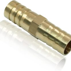 Alternative view of Brass hose barb fitting 1/2" union coupling with clamps
